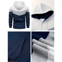 Conjunto Deportivo De Otoño Invierno Para Hombre 2 Piezas Sudadera Con Capucha Y Pantalones Estilo Casual Ajustado Para Correr Diario Y Calor - details 8