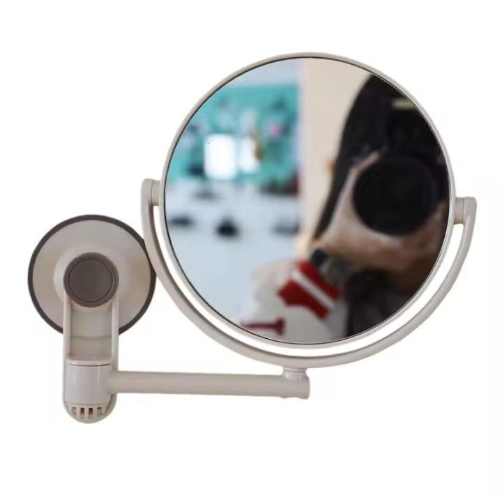 Espejo ajustable de pared de doble cara con aumentos para maquillaje, accesorios para cuarto de baño, copa de succión para montaje en pared, 1x/3x aumentos, espejo cosmético - 1