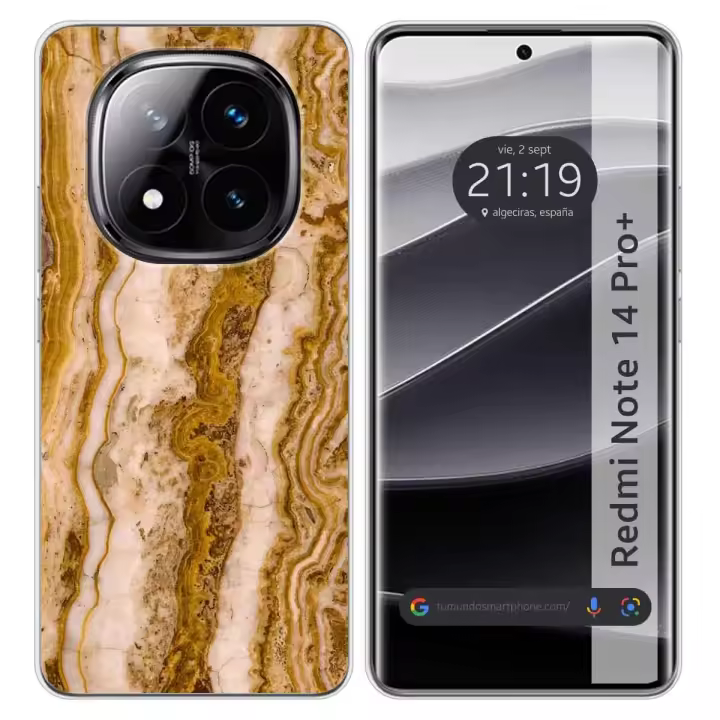 Tumundosmartphone Funda Silicona para Xiaomi Redmi Note 14 Pro+ Plus 5G diseño Mármol 10 Dibujos - 1