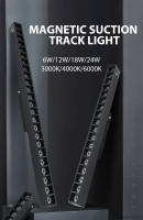 Lámpara De Pista Magnética LED COB Lineal Spotlights Luz Sin Fuente Principal Para Sala De Estar Instalación Auto-Contenida Moderno Brushed Nickel - details 1
