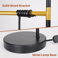 Aigostar lámpara de mesa retro E27, lámpara de escritorio industrial de metal con cable de 180cm con interruptor, lámpara de noche(sin bombilla), negro/dorado - details 1