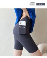Shorts De Yoga Para Mujer Cintura Alta Deporte Fitness Callejero Casual Pantalones Terciarios Estrechos Para Ejercicio - details 12