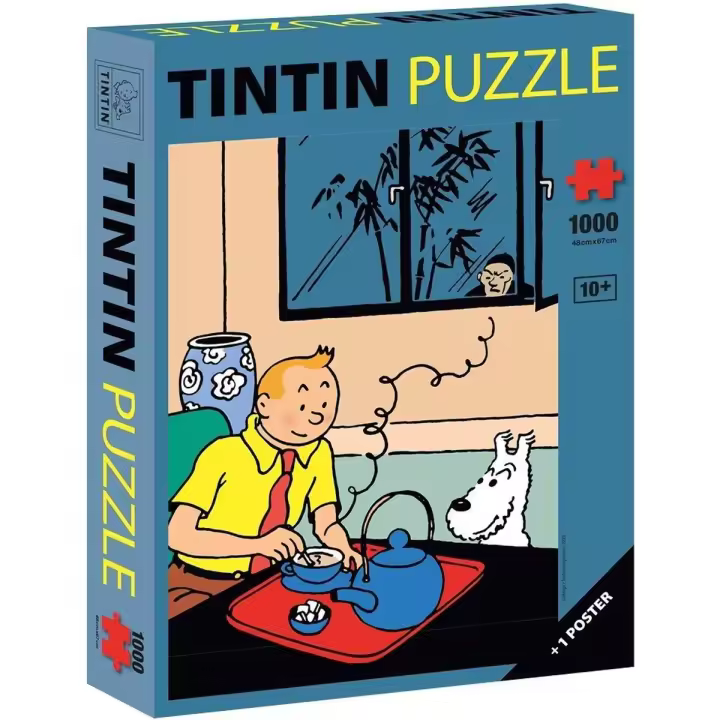 Moulinsart Tintin tomando té puzzle 1000 piezas + 1 poster - 1