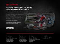Havit KB501CM Kit Gaming 4en1 - Ratón con 4 Modos de Sensibilidad, Teclado Ergonómico con 19 Teclas Anti-Ghosting, Auriculares con Sonido de Alta Calidad y Diadema Ajustable, Alfombrilla de Ratón de Tela de Malla Premium - Luces RGB, - details 0