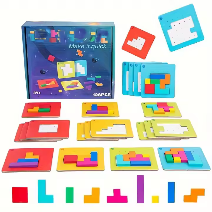 Juego De Rompecabezas Colorido Para Niños Juguetes De Madera Desafío Mental Para Dos Jugadores Regalo Educativo Para Niños Entre 3 Y 6 Años - 1