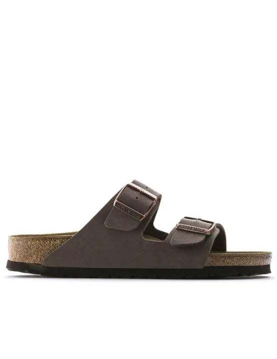 Sandalias para Hombre Birkenstock en Mocha con Horma Ancha y Acabado Estilo Piel - 1