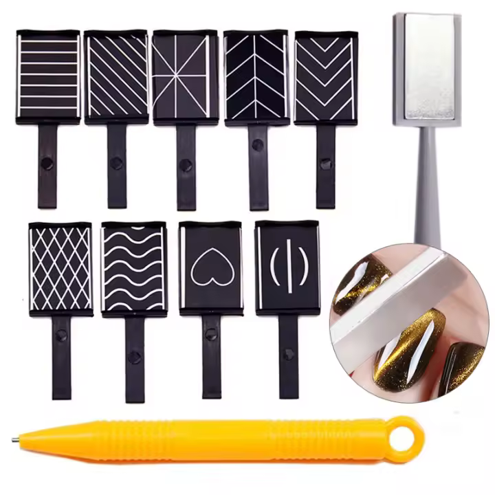 Set De 11 Pcs Herramientas De Arte De Uñas Con Varita Mágica Para Ojos De Gato Y Magnetismo Potente Para Pintura De Uñas Con Gel Decoración De Manicura - 1
