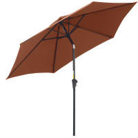 Outsunny Sombrilla para Jardín Ø270x235 cm Parasol de Aluminio con Reclinable con Manivela y 6 Varillas para Terraza Exterior Balcón - details 0