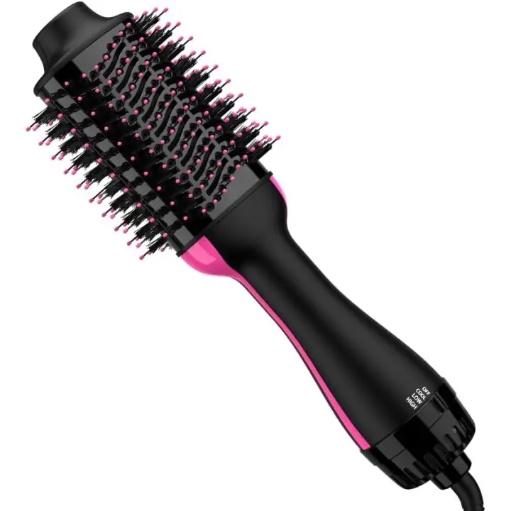 Cepillo de Aire Caliente 1200W 4 en 1 Cepillo Secador para el Pelo 3 Temperaturas 2 Velociades Cómodo Agarre Secador Volumizador para Rizar/Alisar el Cabello One-Step Cepillo Calentado Eléctrico - 1