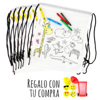 Pack 12 a 48 unidades Estuches de lápices y Mochilas para niños, Detalles cumpleaños infantil para invitados, Manualidades accesorios y materiales, Mochilas para colorear, Regalos originales niños, Regalantes.com - details 1