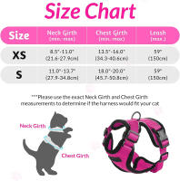 ATUBAN Juego De Correa Y Arnes Para Gato Estilo Elegante Y Antirrueda Ajustable Transpirable Con Encaje Reflectante Para Mascotas - details 1