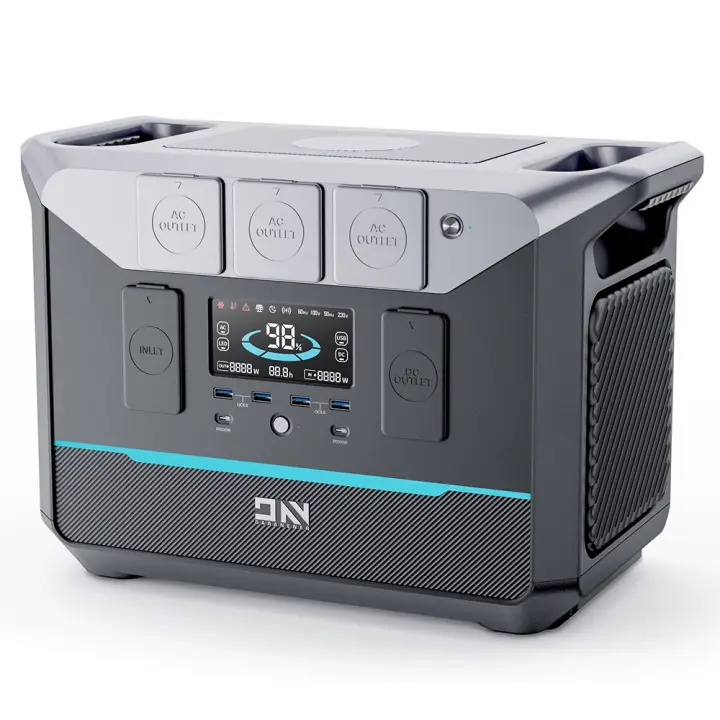 DaranEner NEO1500Pro Estación de Energía Portátil, Generador Solar con Batería LiFePO4 de 1382Wh, Salida AC de 1800W, Carga al 80% en 1 Hora, 14 Puertos, para Camping al Aire Libre, Viajes, RV, Emergencias en Casa - 1