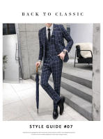 Nueva Moda Traje Tres Piezas Para Hombre Estilo Delgado Casual + Negocios Chaqueta + Pantalones Material Poliéster Adecuado Para Bodas Cuatro Estaciones - details 5