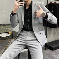 Traje De Boda Para Hombre De Alta Calidad Dos Piezas Traje De Negocios Casual Banquete Ensemble De Lujo Con Pantalones - details 4