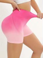 Shorts De Yoga Para Mujer Cintura Alta Sin Costuras Ombre Scrunch Para Ejercicio Correr Y Gimnasio Material De Poliéster - details 5