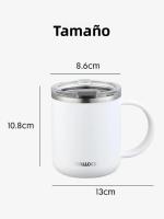 Taza De Acero Inoxidable 450ml Con Capa Doble Taza De Café Con Tapa De Plástico Y Asa Para Uso Doméstico Y Oficina Regalo - details 2