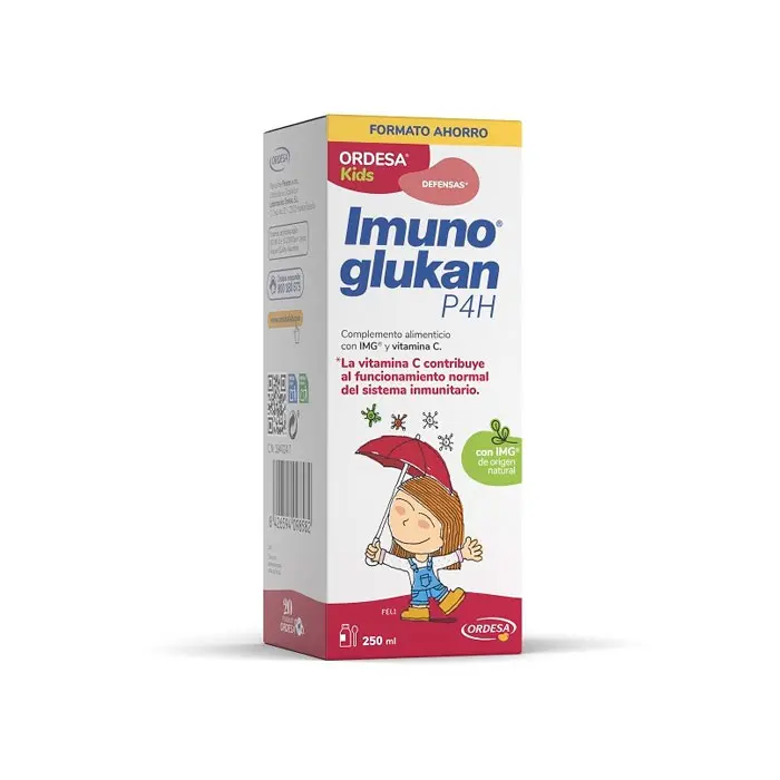 Imunoglukan 250 Ml - Complemento alimenticio en formato Jarabe - Vitamina C - Correcto funcionamiento de las defensas- Ordesa - 1