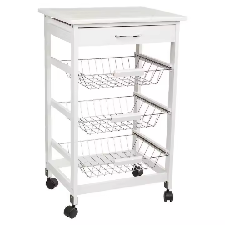 WANDERLUST DECO Carro de Cocina de Madera 47x37x76h Cm con Espacio de Almacenamiento Amplio - 1