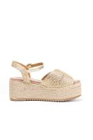 Lyla Wang alpargatas doradas con cuña de espartos con plataforma con plantilla acolchada. - details 1