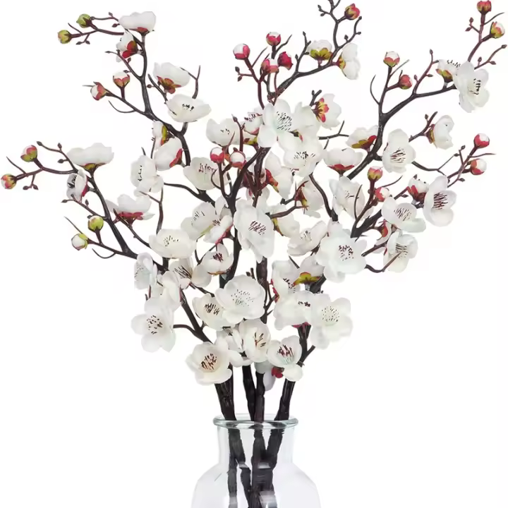 Rama De Cerezo Artificial Para Decoración De Casamiento Fiesta Hogar Y Navidad Hojas De Seda Accesorios De Coronas Navideñas - 1