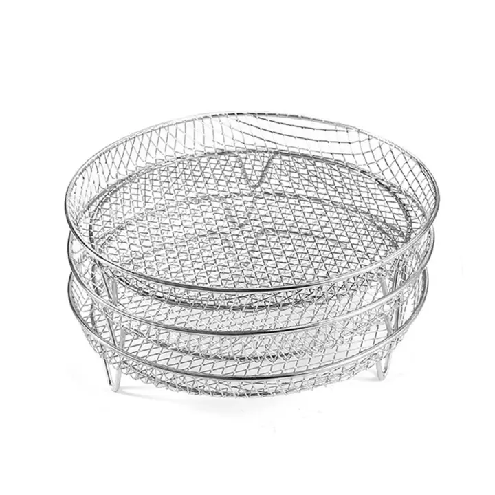 Leeseph Rack De Air Fryer En Acero Inoxidable Accesorios Universales Para Air Fryer 3 Rack Pila Grill Deshidratador Ajuste Para Horno De Air Fryer - 1