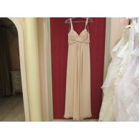 Sin marca Vestido de fiesta beige, drapeado, en la zona del corpiño, con escote en forma de corazón, con tirantes - details 2
