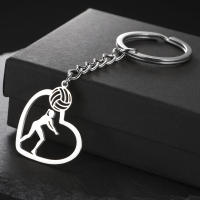Llavero De Baloncesto De Acero Inoxidable Para Hombres Y Mujeres Colgante De Corazón Postura De Almohadilla Regalo Para Enthusiasts De Baloncesto - details 2