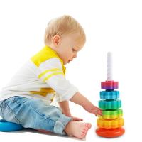 Juguete Educativo Montessori Para Niños Torre De Encaje Giratorio Arcoíris Juguete Sensorial Para Desarrollo De Habilidades Motoras Regalos Para Niños - details 1