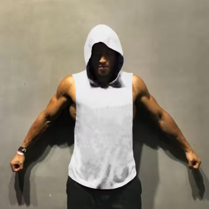 Sudadera Sin Mangas De Bodybuilding Para Hombre Camiseta De Musculación Algodón Con Capucha Deportiva Para El Gimnasio Y La Fitness - 1