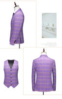 Traje De Boda Para Hombre De Alta Gama Tres Piezas Con Chaleco Y Pantalones Traje De Novio Casual Elegante Para Todas Las Estaciones - details 3