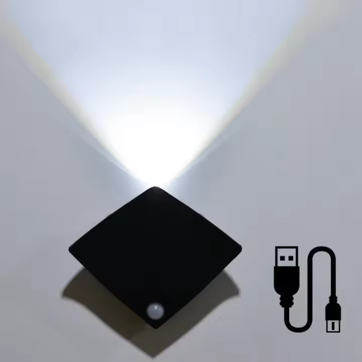 Lámpara De Pared LED Recargable Con Inducción Humana Para Iluminación Interior De Dormitorio Sala De Estar Escaleras Decorativas Luz Nocturna Sin Cable - 1