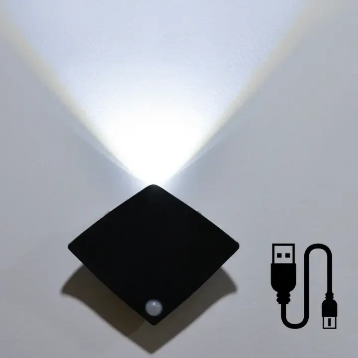 Lámpara De Pared LED Recargable Con Inducción Humana Para Iluminación Interior De Dormitorio Sala De Estar Escaleras Decorativas Luz Nocturna Sin Cable - 1