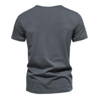 Camiseta De Hombre Verano Henley V-cuello Manga Corta Casual Ajustada Basic Fitness Deportiva Transpirable Top - details 2
