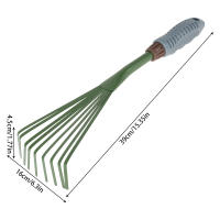Rake De Jardín Con 9 Dientes Y Mango Cómodo 15.5 Pulgadas Herramienta De Limpieza Y Riego Para Hierba Y Excremento De Animales Domésticos - details 6