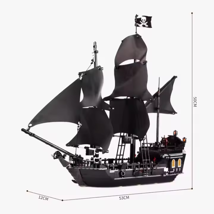 Bloques De Construcción De Barco De Perla Negra Pirateado Del Caribe Juguete De Montaje Regalo Para Niños Ambush Warship De LOTR - 1