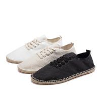 Zapatos Planos Casuales De Lino Clásicos Para Hombres Y Mujeres Mocasines De Canvas Moda Zapatería Pesca Talla Grande - details 1