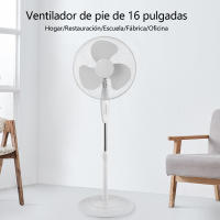 Ventilador de Pie Blanco Ajustable de 16 Pulgadas, - details 0