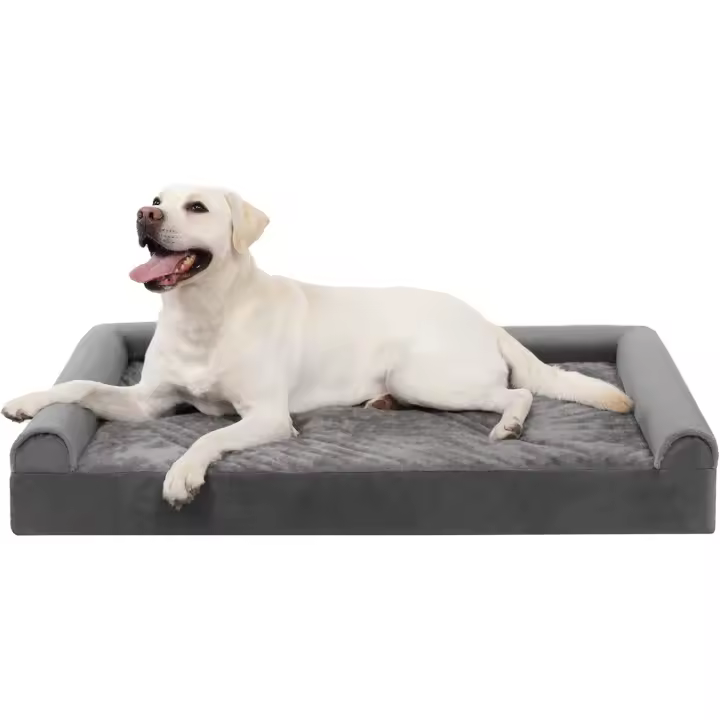 Cama Perro Grande XXL 121x76x18cm Cama para Perros Grandes, Cama Ortopédica para Perros, Sofá para Perros Lavable y Desenfundable, Gris - 1