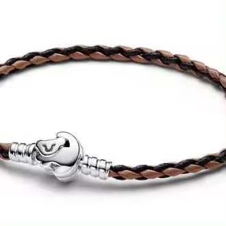 Pandora - Pulsera de cuero con Cierres de El Rey León de Disney - Plata de Ley - 1