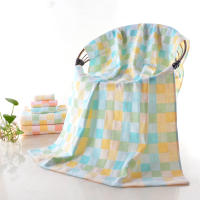 Toalla de gasa, toalla de algodón, doble capa, fina, jacquard, toalla facial, algodón puro, rejilla absorbente de agua, verano - details 7