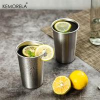 KEMORELA 2/4PCS Copas De Acero Inoxidable 300/400ML Tumbler De Acero Inoxidable Copas De Camping Copas De Bebida Plegables Metálicas - details 0