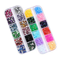 Set De 2400 Piezas De Rhinestones AB Jelly 2mm Resina Redonda Flatback Coloridos Para Decoración De Uñas DIY Art 3D - details 5