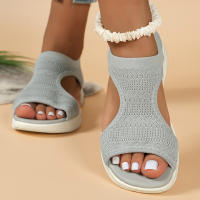 Sandalias De Verano Para Mujer 2024 Cómodas Y Casuales Con Plataforma Y Tacón Medio Talla Grande 43 Material Superior Mesh - details 8