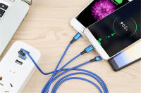 Cable De Carga USB Universal 3 En 1 Para iPhone 8 X XR 11 12 13 Samsung Moto Xiaomi Huawei Redmi Honor Tejido De Nylon Durable Longitud 1.2m - details 8