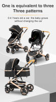 YAZOCO - Cochecito de bebé plegable con marco de aluminio, carrito de lujo 3 en 1, coche alto para recién nacidos con gran espacio cómodo - details 4