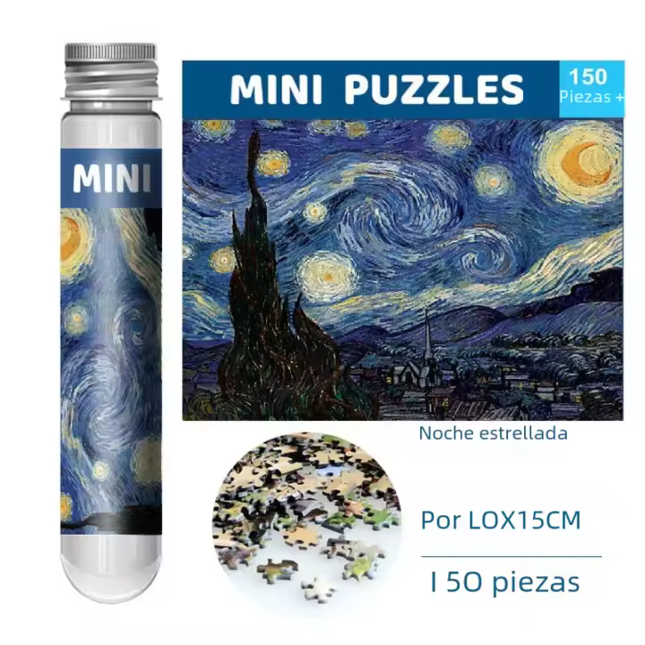 Rompecabezas De Tubo De Prueba 150pcs Pintura Famosa De Van Gogh 'La Noche Estrellada' Regalo De Navidad Juego Educativo Para Niños Y Adultos - 1