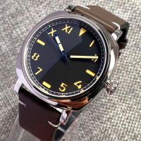 Reloj Automático Tandorio 42mm NH35A 20bar Dial Negro Calífornia Cristal De Zafiro Corona Ajustable Cuarzo Polido Cuero Negro - details 7