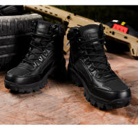 Botas De Combate Desérticas Para Hombres Botas Tácticas De Entrenamiento Especial Fuerzas Botas De Montañismo Ligeros Antideslizantes Suela De TPR Cubierta Superior De Cuero De Vaca - details 22