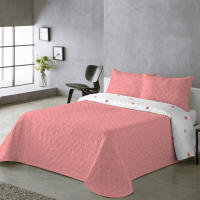BOHEME - Colcha estampada reversible Rocio Coral - details 1