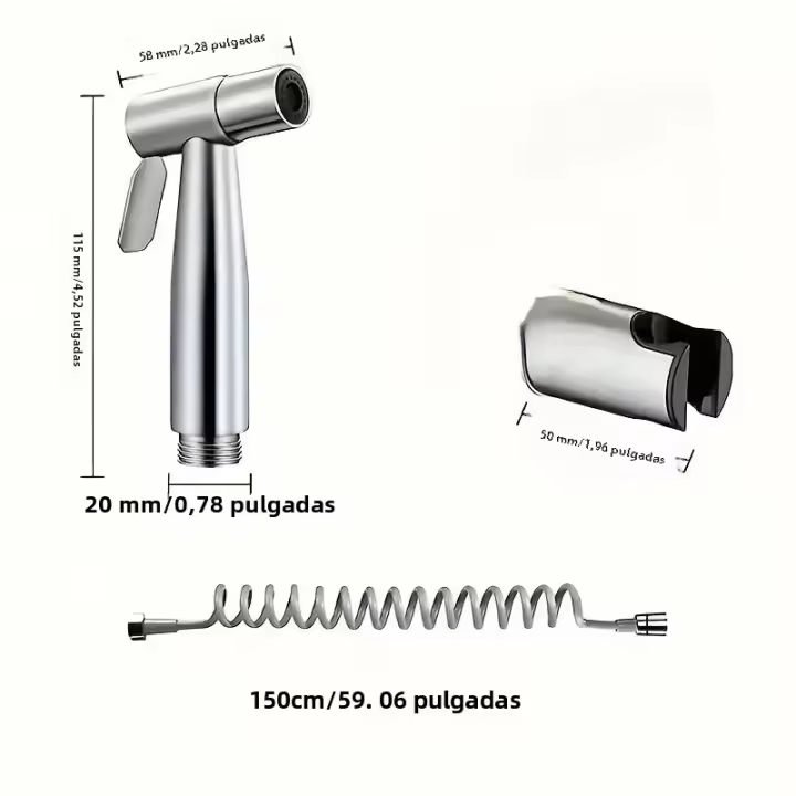 Juego De 3 Piezas De Cabeza De Ducha De Alta Presión En Acero Inoxidable Con Cabezal De Bidé Y Accesorios Para Bañera - 1